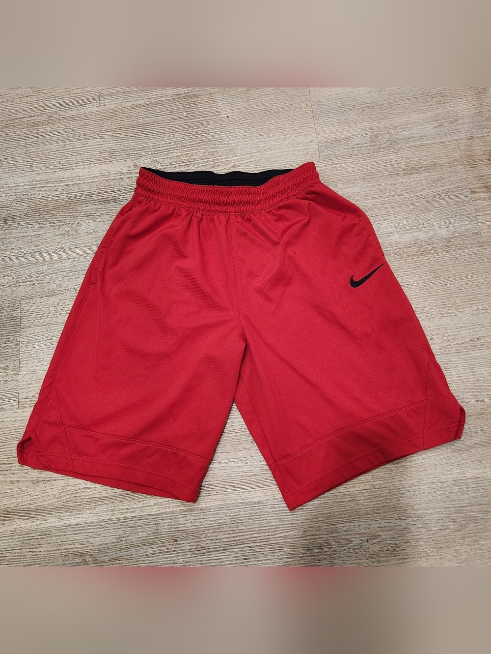 Nike Red Basketball Shorts with Black Swoosh. Size M, Dri Fit